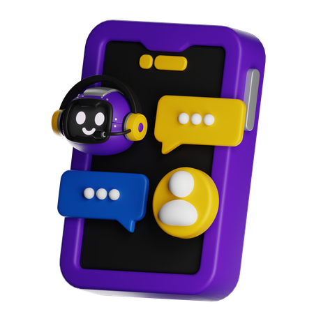 CHAT WITH AI CHATBOT  3D Icon