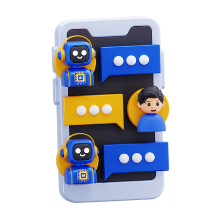 CHAT WITH AI CHATBOT  3D Icon