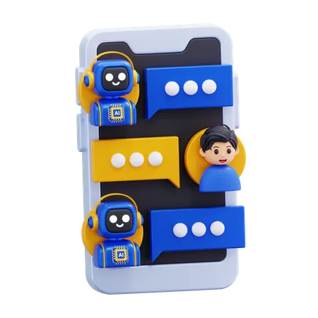 CHAT WITH AI CHATBOT  3D Icon