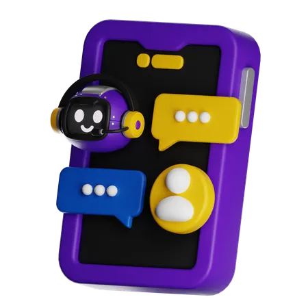 CHAT WITH AI CHATBOT  3D Icon