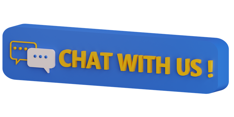 Chat With Us Button  3D Icon