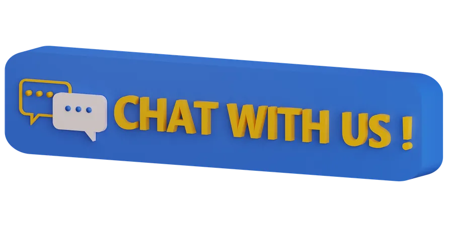 Chat With Us Button  3D Icon