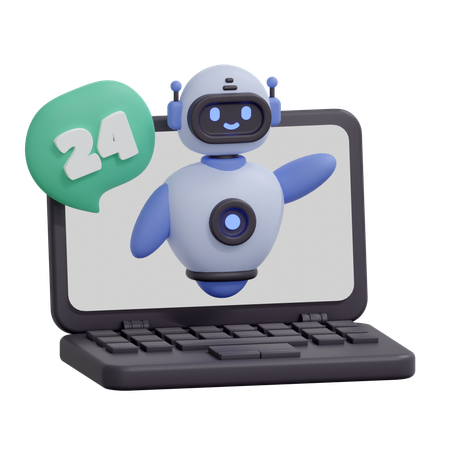 Chatbot 24 Stunden Helpdesk  3D Icon