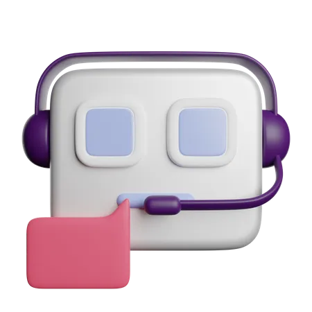 Chatbot Robotic Help 3D Icon