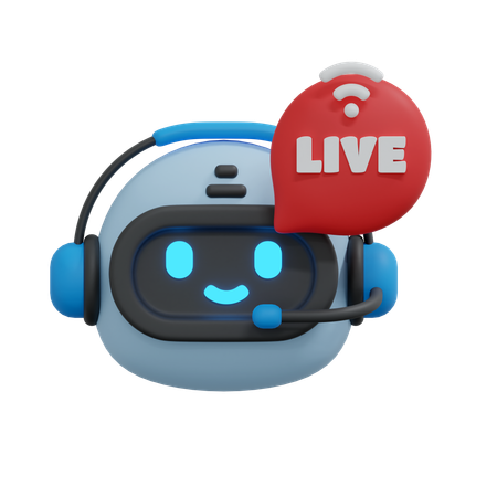 Bot de bate-papo ao vivo  3D Icon