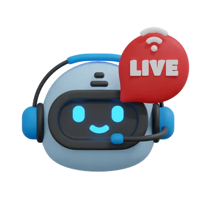 Bot de bate-papo ao vivo  3D Icon