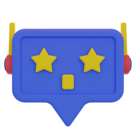 Chatbot asombrado  3D Icon