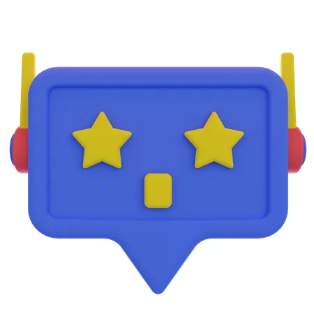 Chatbot asombrado  3D Icon