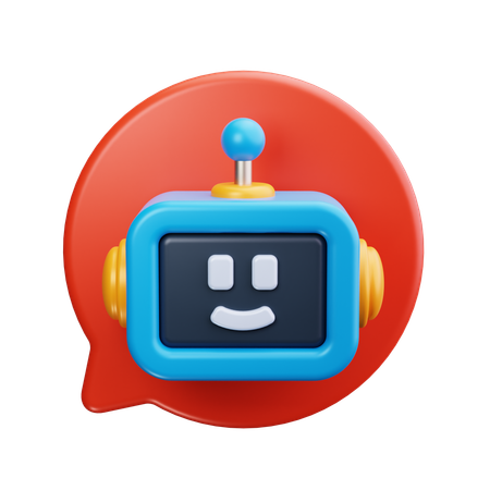 チャットボットによるサポート  3D Icon