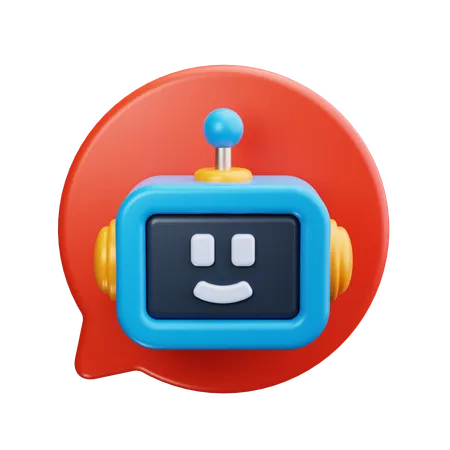 チャットボットによるサポート  3D Icon