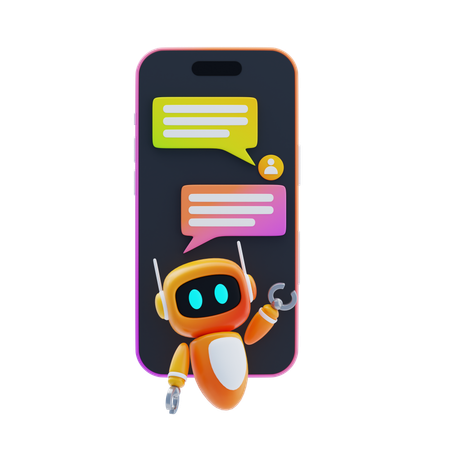 Comunicação com chatbot  3D Icon