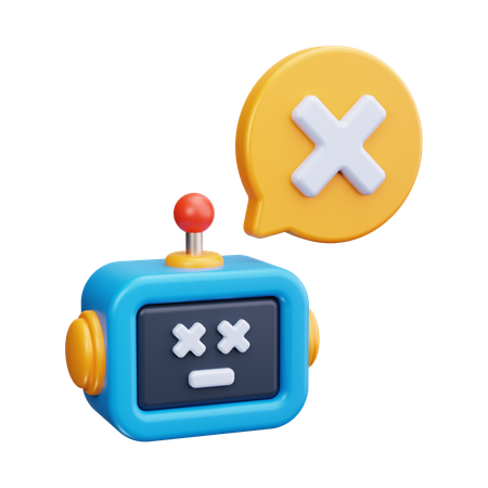 Chatbot Failure  3D Icon