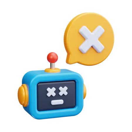 Chatbot Failure  3D Icon