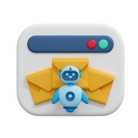 Mensagem de e-mail do chatbot  3D Icon