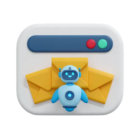 Mensagem de e-mail do chatbot  3D Icon