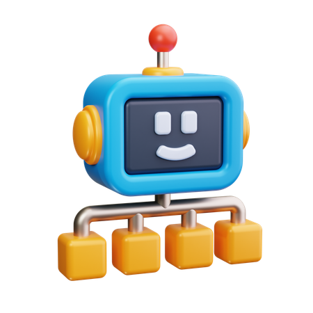 Chatbot Network  3D Icon