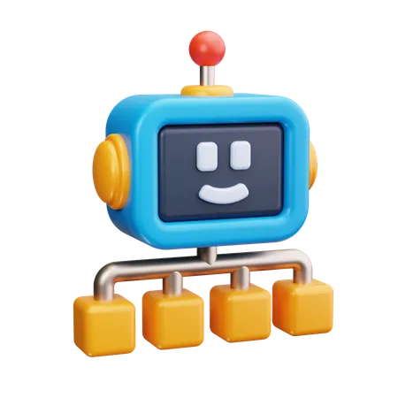 Chatbot-Netzwerk  3D Icon