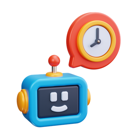 Chatbot Time  3D Icon