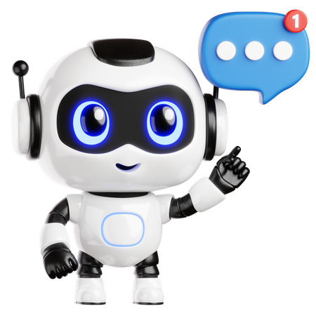 Chatbot with Message Bubble  3D Icon