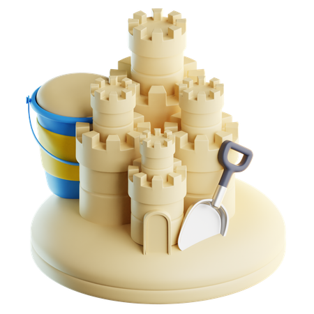 Château de sable  3D Icon