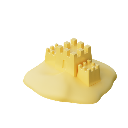 Château de sable  3D Illustration