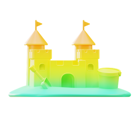 Château de sable  3D Illustration