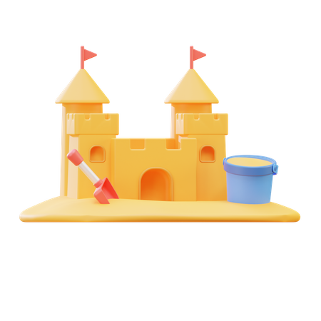 Château de sable  3D Illustration