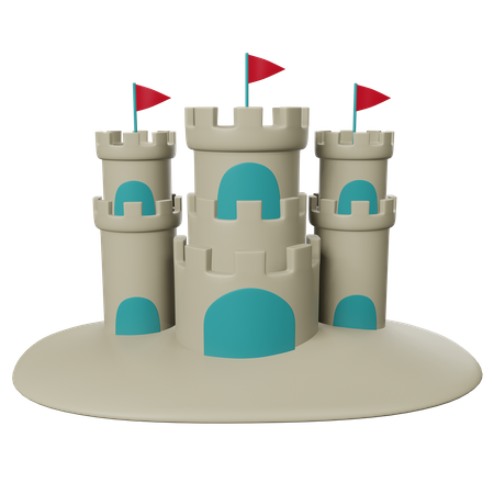 Château de sable  3D Icon