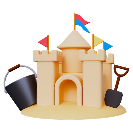 Château de sable  3D Icon