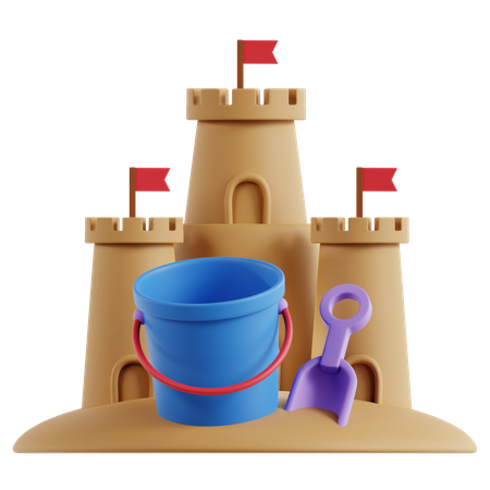 Château de sable  3D Icon