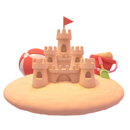 Château de sable  3D Icon