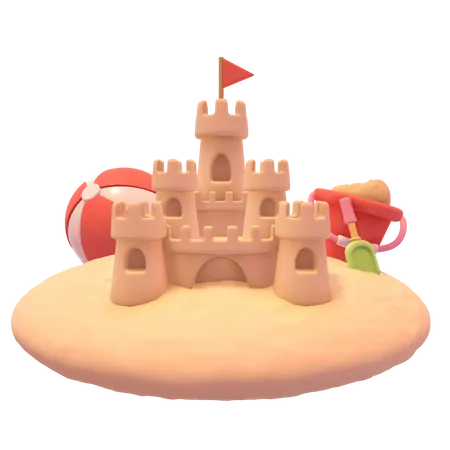 Château de sable  3D Icon