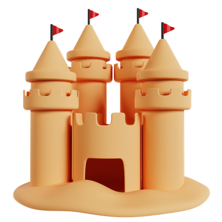 Château de sable ensoleillé  3D Icon