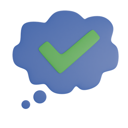 Chatting Check Cloud  3D Icon