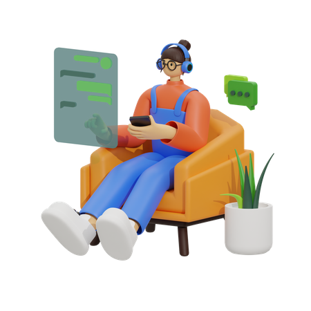 Chatting in Comfort  3D Icon