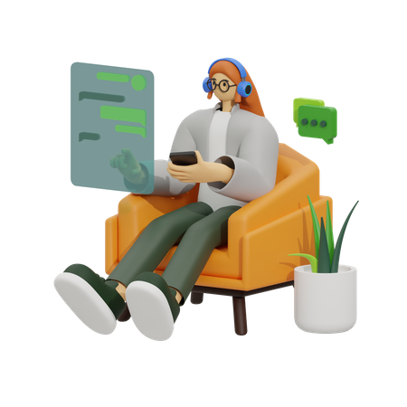 Chatting in Comfort  3D Icon