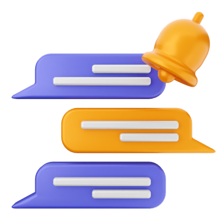 Chatting Notification Bell  3D Icon