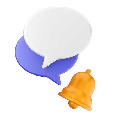 Chatting Notification Bell  3D Icon