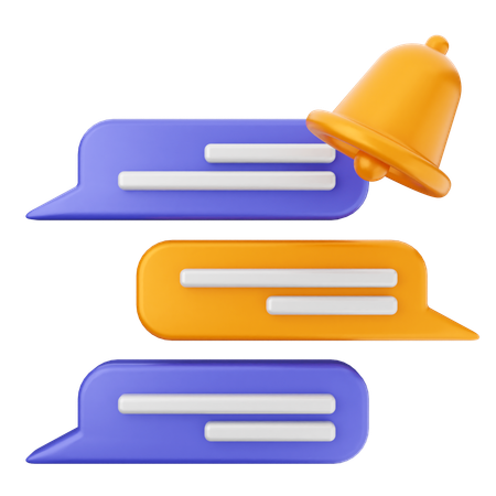 Chatting Notification Bell  3D Icon