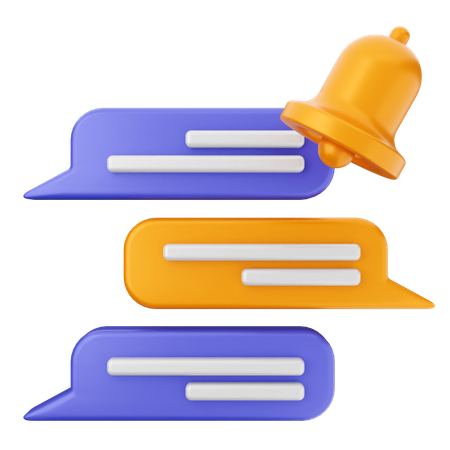 Chatting Notification Bell  3D Icon