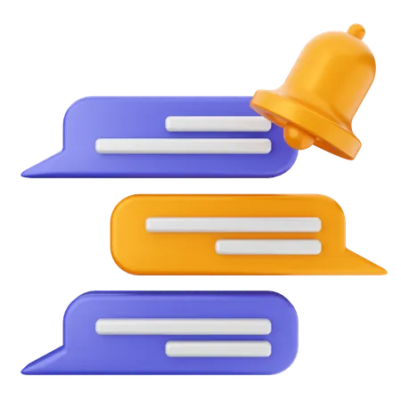 Chatting Notification Bell  3D Icon