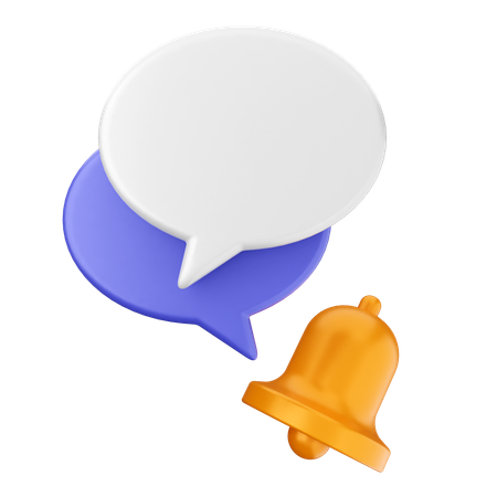 Chatting Notification Bell  3D Icon