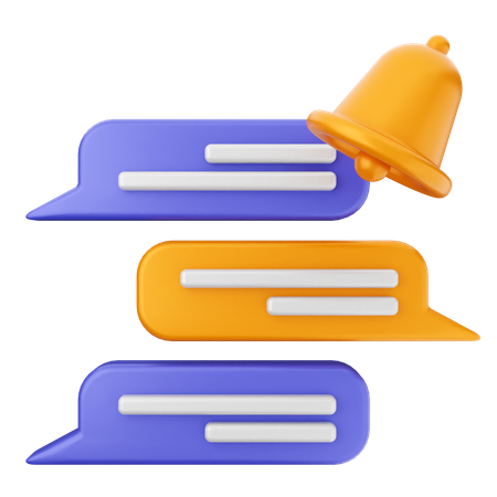 Chatting Notification Bell  3D Icon