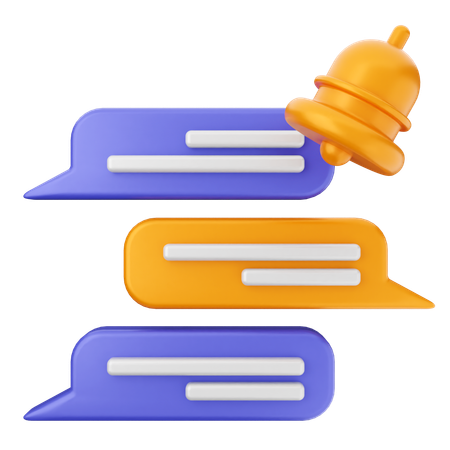 Chatting Notification Bell  3D Icon