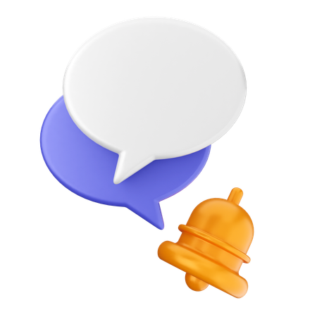 Chatting Notification Bell  3D Icon