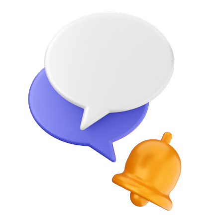 Chatting Notification Bell  3D Icon