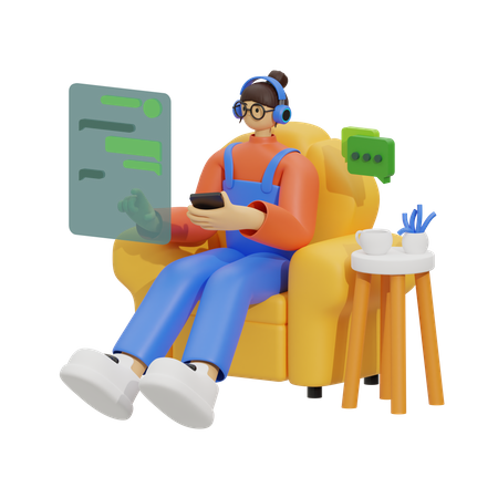 Chatting on the Sofa  3D Icon