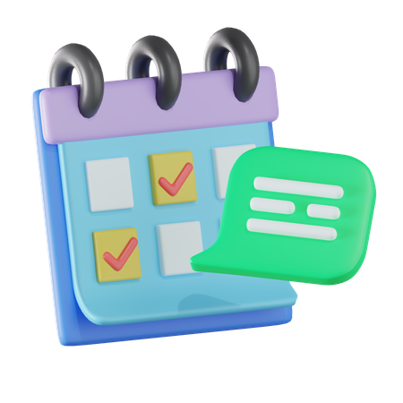 Chatting Schedule  3D Icon