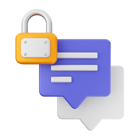 Chatting Security Protection  3D Icon