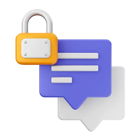 Chatting Security Protection  3D Icon